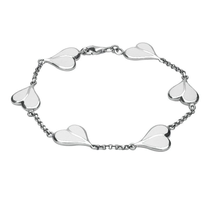 Sterling Silver Bauxite Split Heart Bracelet