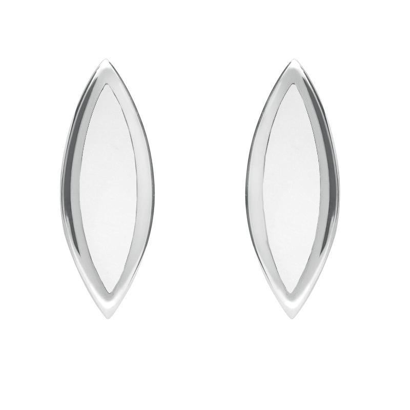 Sterling Silver Bauxite Toscana Long Marquise Stud Earrings