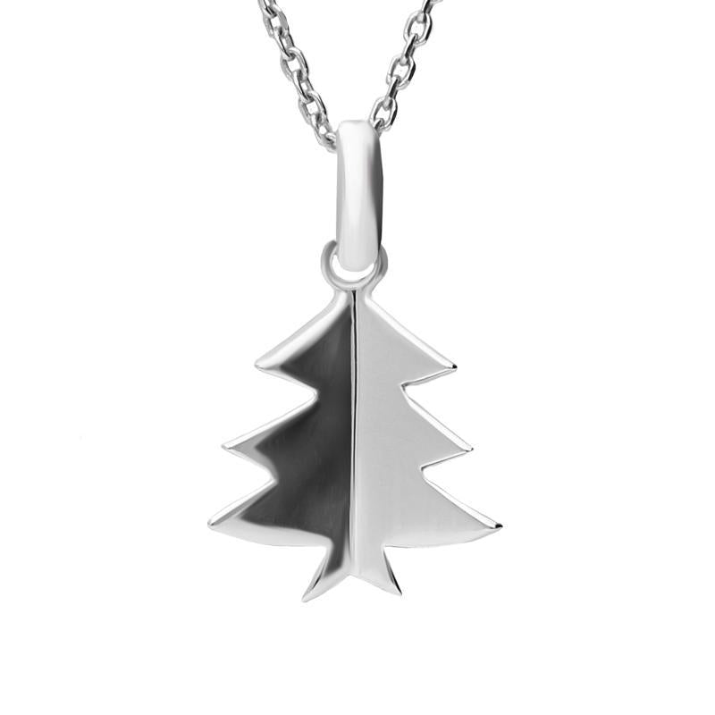 Sterling Silver Cut Out Christmas Tree Necklace