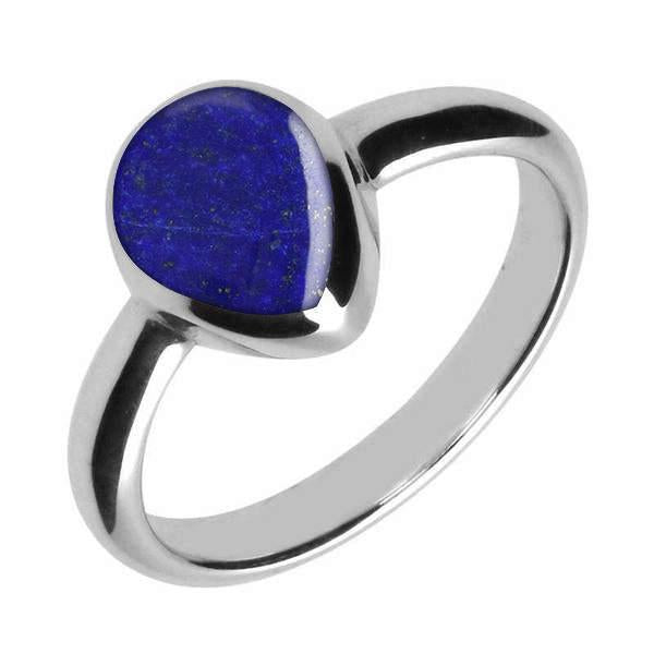 Sterling Silver Lapis Lazuli Pear Shaped Ring
