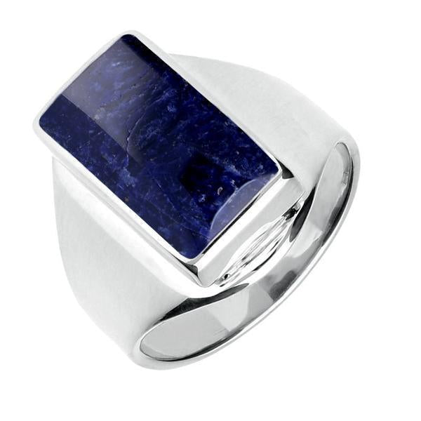 Sterling Silver Sodalite Small Oblong Ring