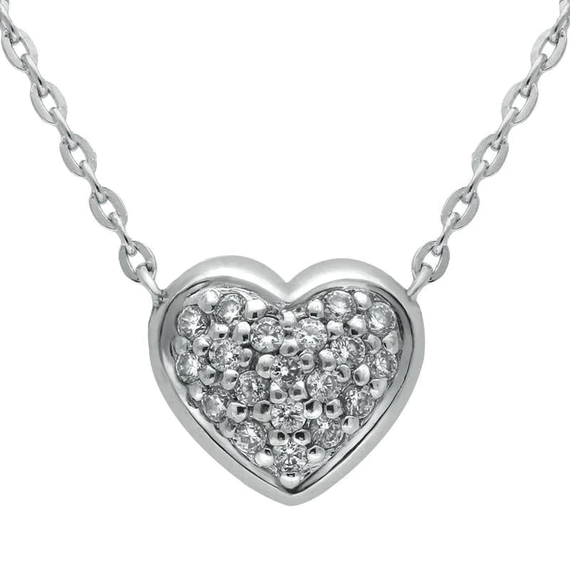 Sterling Silver Cubic Zirconia Small Heart Necklace