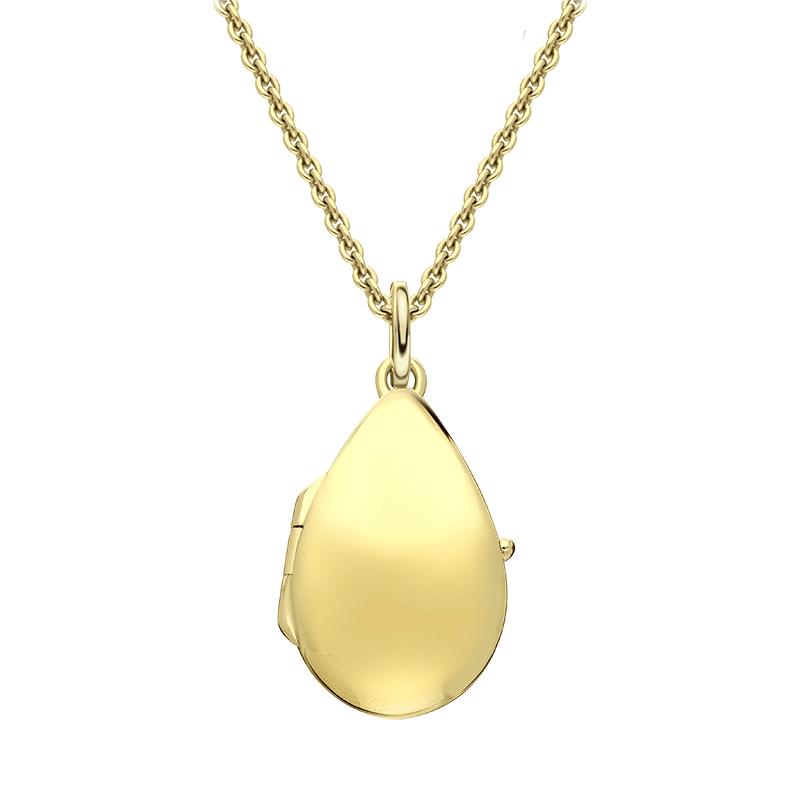 Yellow Gold Plated Sterling Silver Small Pear Shape Keepsake Locket