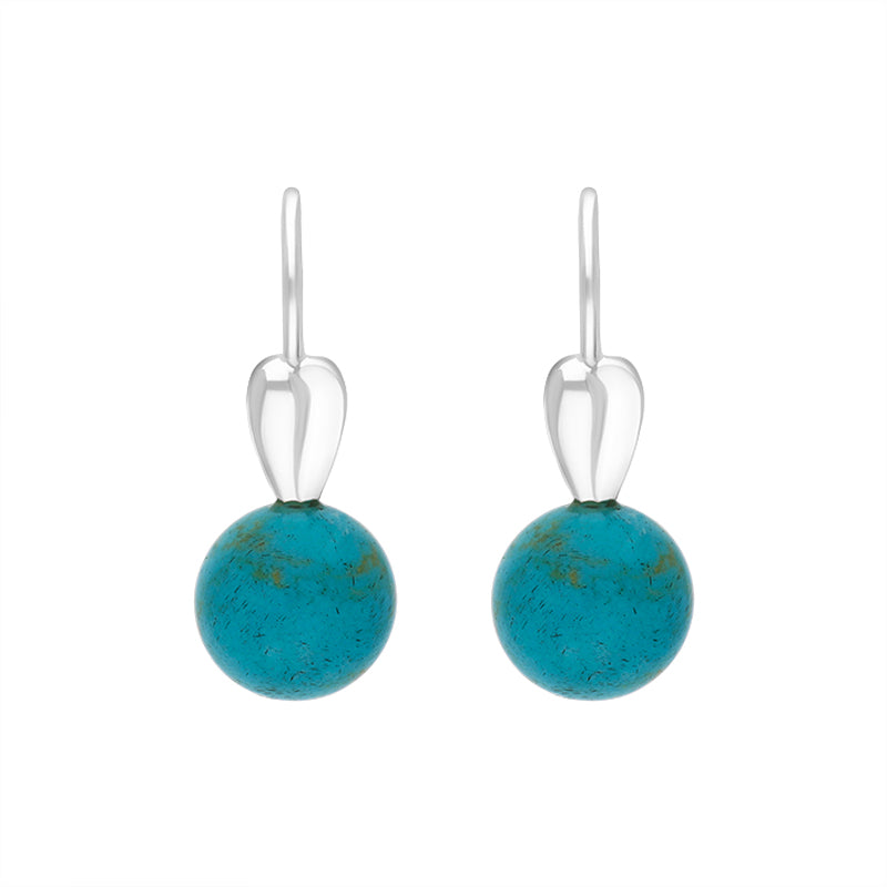 Sterling Silver Turquoise Bead Hook Earrings