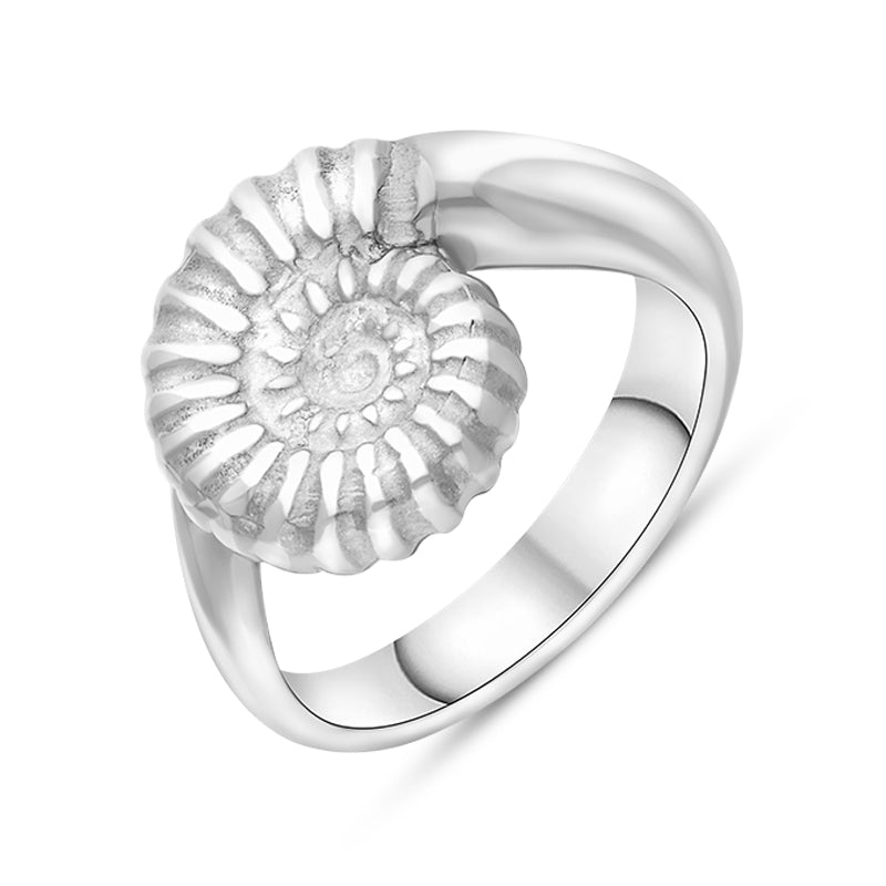 Sterling Silver Twisted Ammonite Ring
