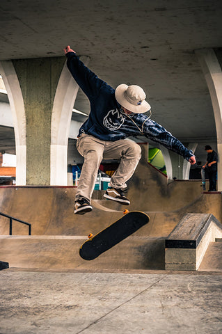 Brett Sayles skateboarding OmniRoller Stunt