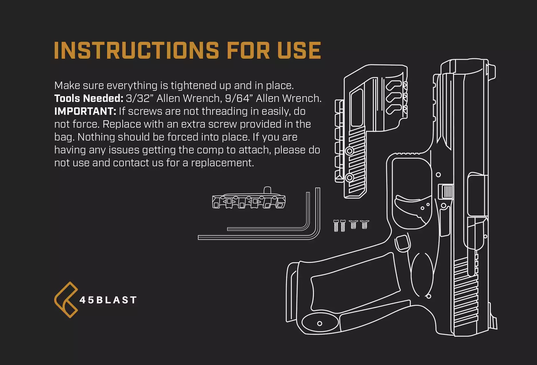 45 Blast compensator installation infographic