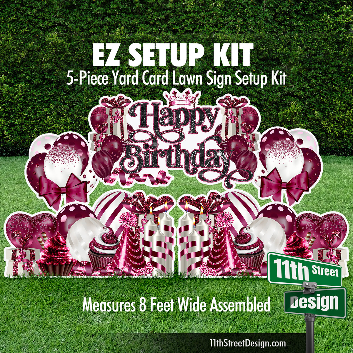 Happy Birthday EZ Setup Kit Burgundy