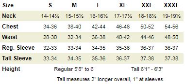 Ll Bean Mens Jacket Size Chart