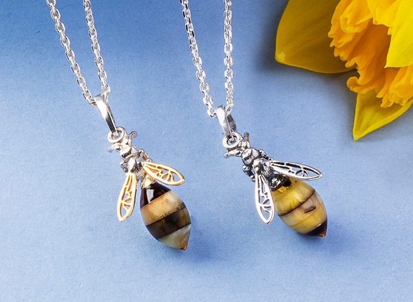 amber-bee-drop-necklaces