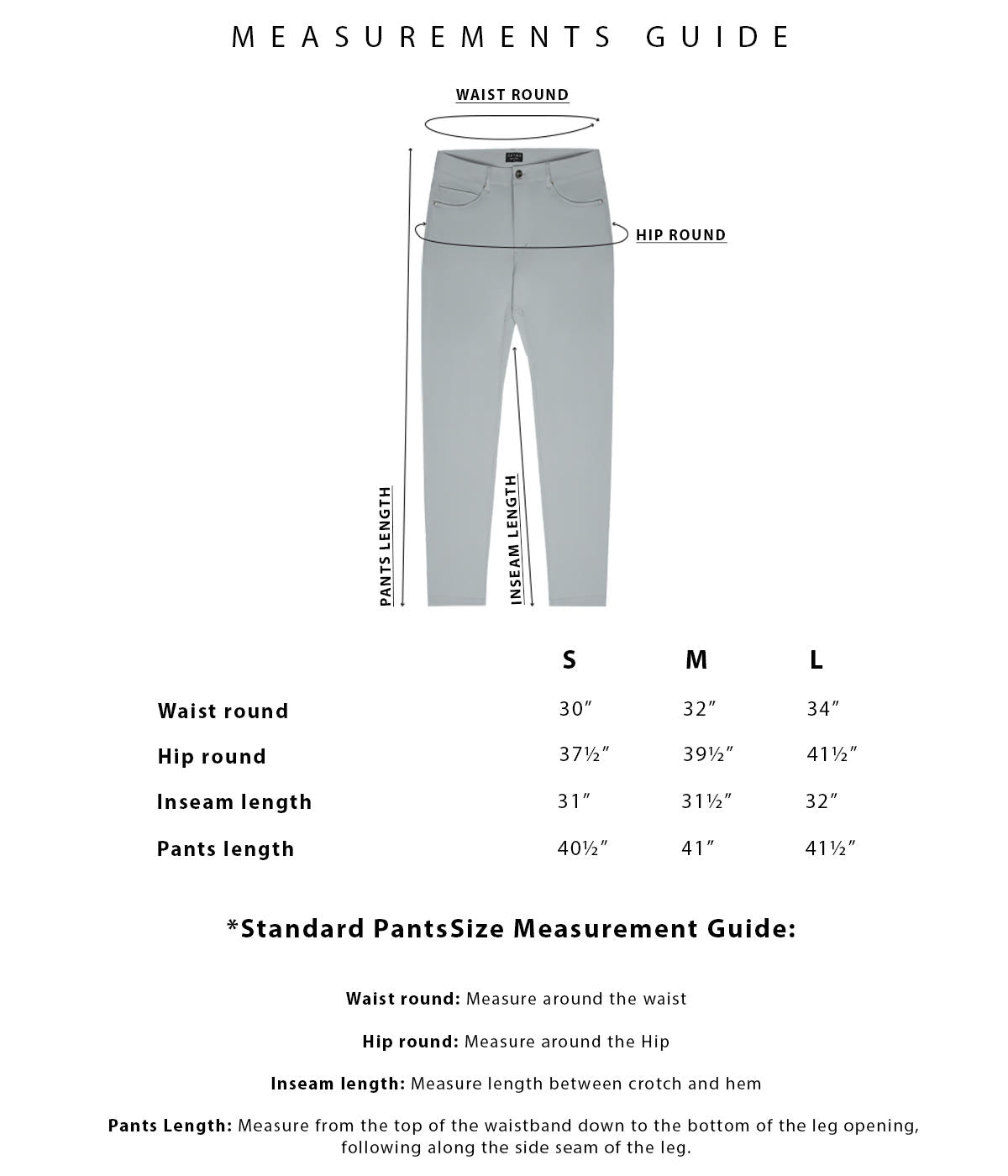 Size Chart – Intrigue Fine Apparel