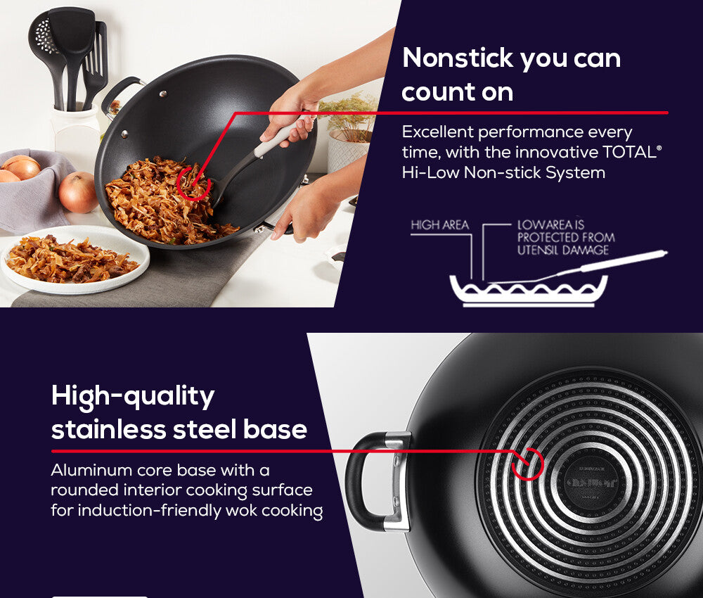 Hard Anodized Nonstick Chinese Wok with Lid – Pots & Pans by Meyer  International (HK)