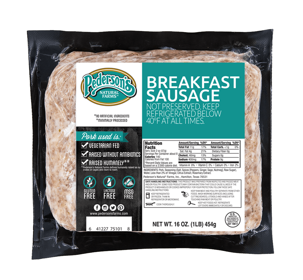 A package of Pederson's Farms Breakfast Sausage - Ground