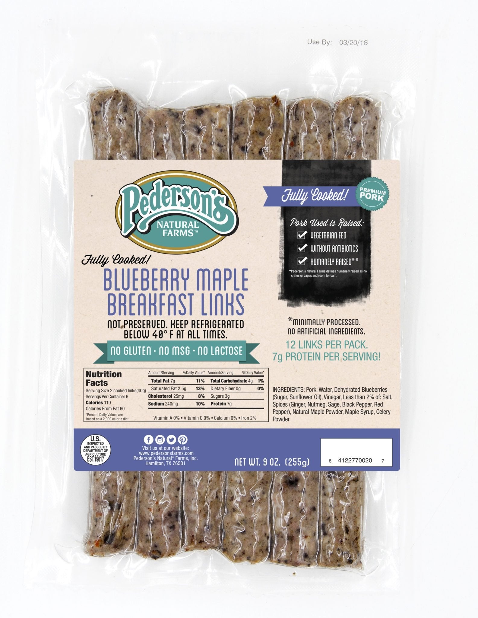 Pederson's Low FODMAP Blueberry Maple Sausage