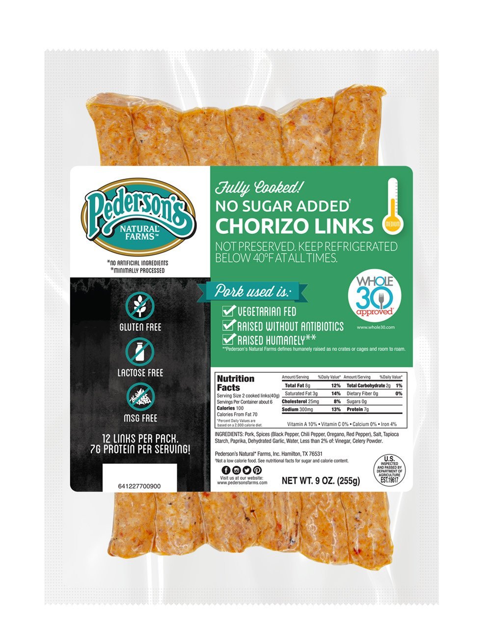 FULLY COOKED NO SUGAR ADDED CHORIZO LINKS