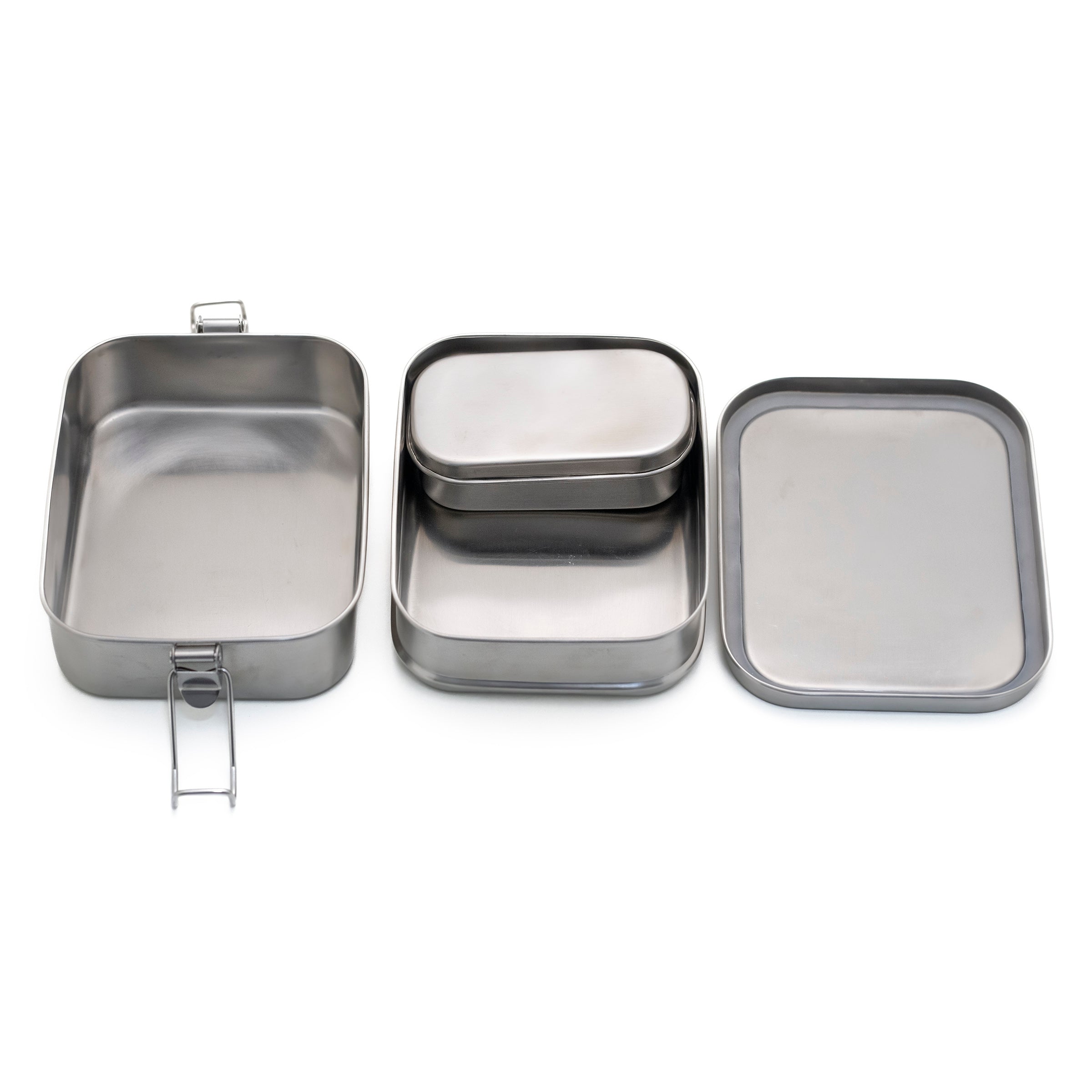 1 Set 1000/1500ML Lunch Box 3 Grids Hidden Handle Bento Box Buckle