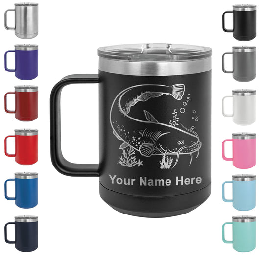 Fisherman Gifts Personalized Name Cup Fishing Coffee Cup Custom Gift 15-oz  Coffee Mug Tea Cup White