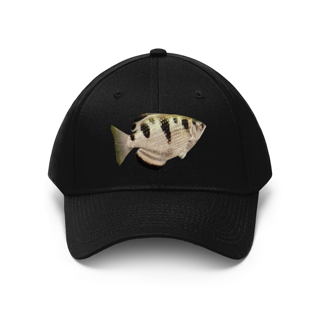 White and Black Fish Unisex Twill Hat