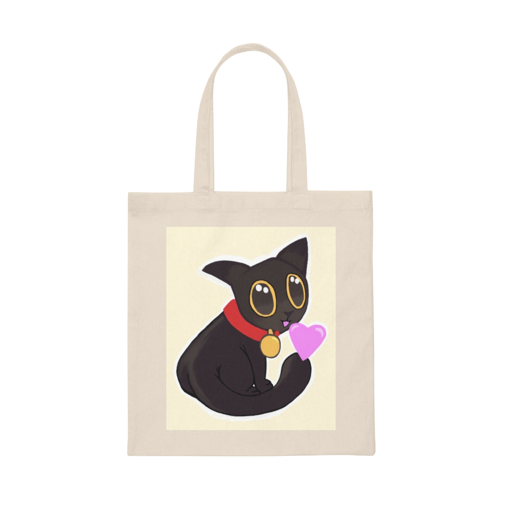 Black Kitty Canvas Tote Bag