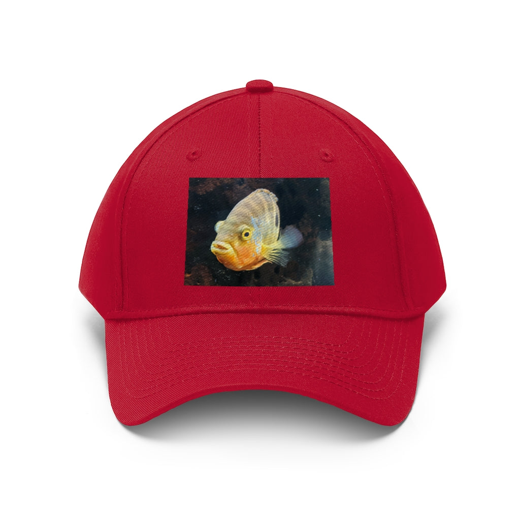 Yellow Grey Fish Unisex Twill Hat