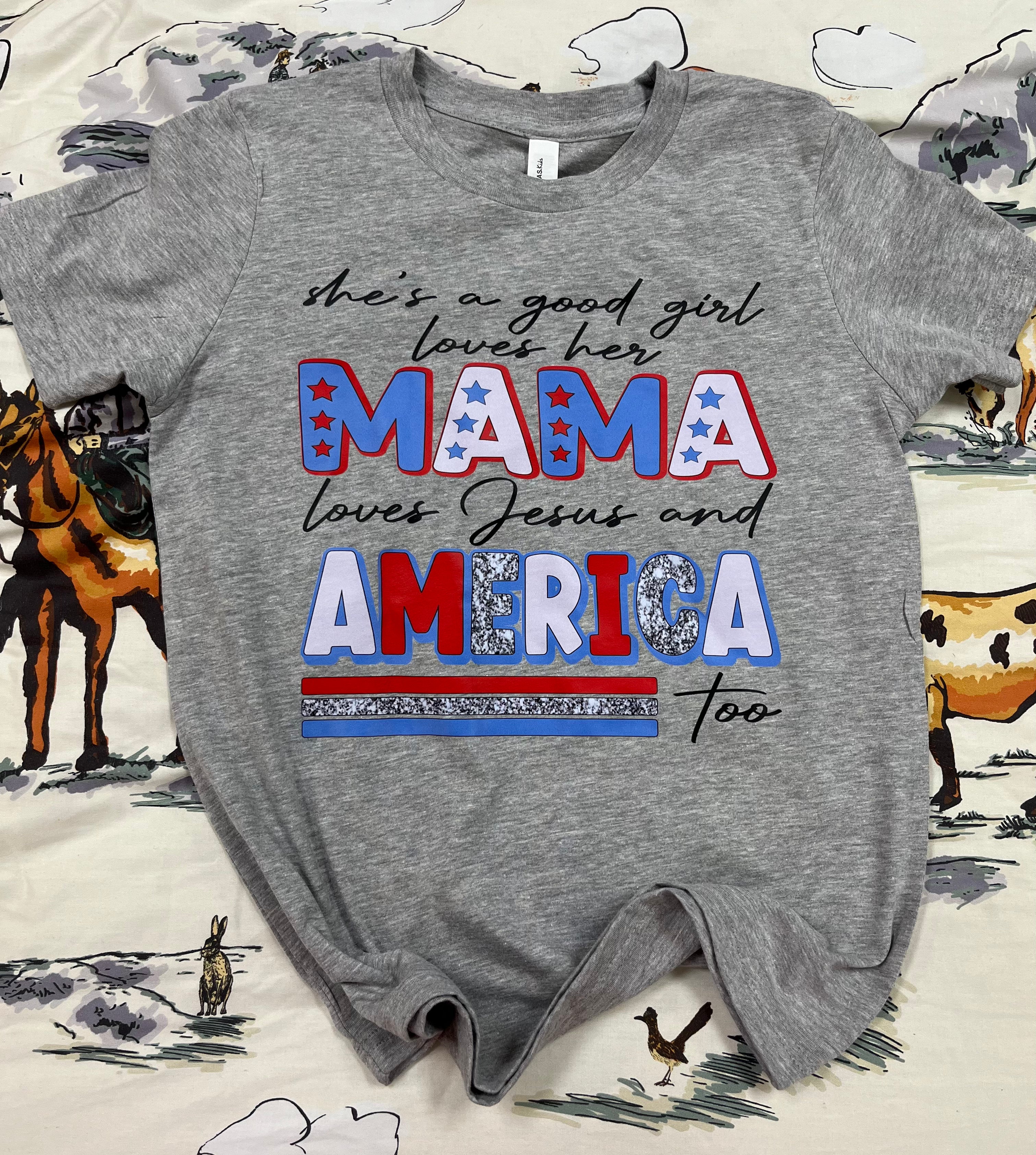 Mama and America tee *youth*