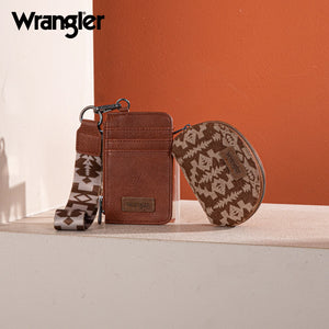 Brown aztec Wrangler coin purse and card holder - Wines'Designs