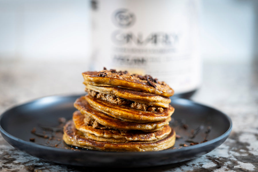 cinnamon flax protein pancakes 