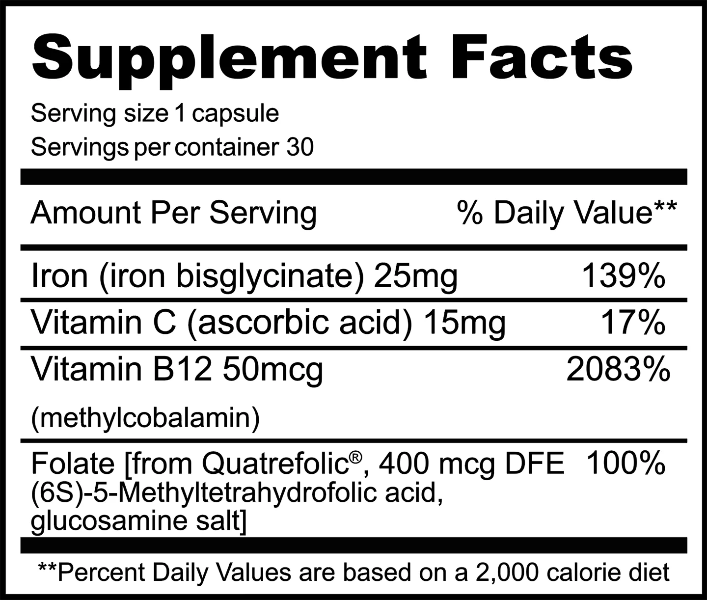 Gnarly Baseline Iron Nutrition Facts