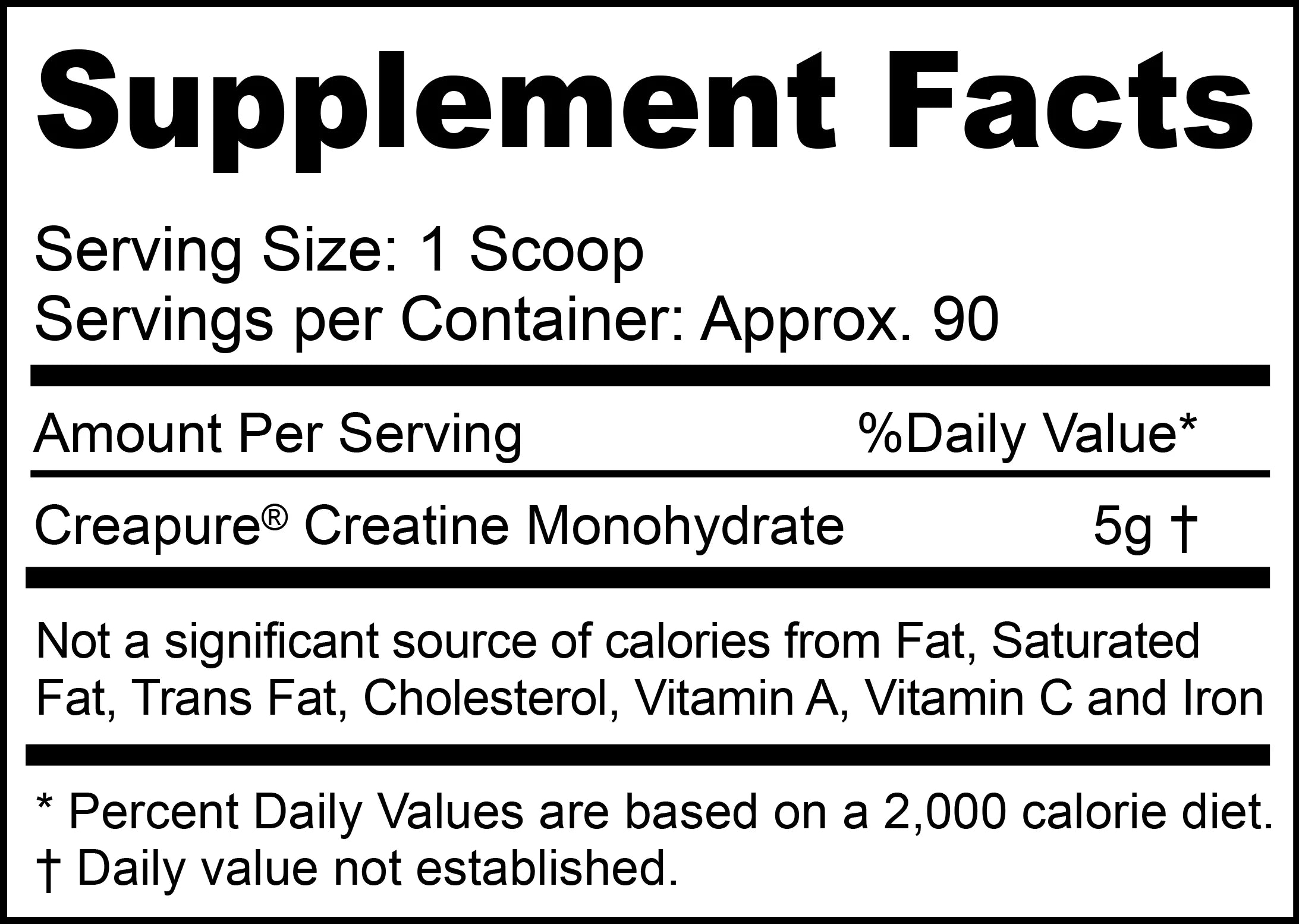 Gnarly Creatine Nutrition Facts