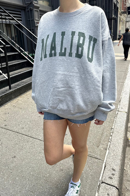 Malibu Sweatshirt Malibu Sweater Brandy Melville Inspired Malibu Crewneck  Trendy Malibu Varsity Shirt Aesthetic Malibu Pullover Top 