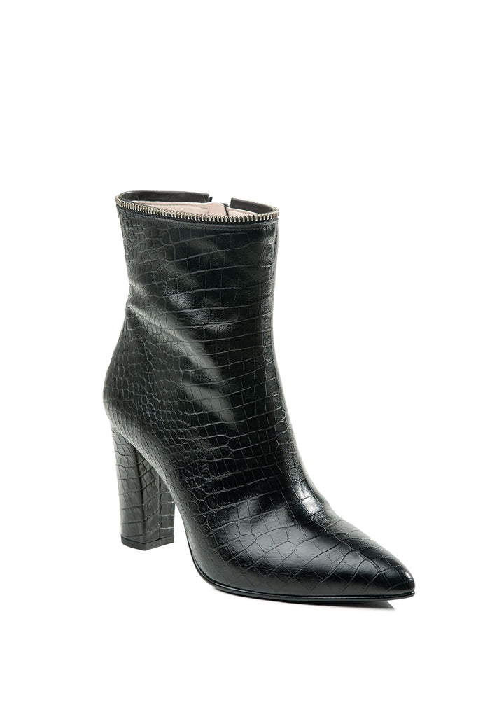 Black women's high boots and ankle boots DEJÀ VU BLACK | Zipper-Boots