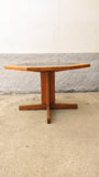 Octagon table from the 70s in solid cherry wood and smoked glass (116cm)