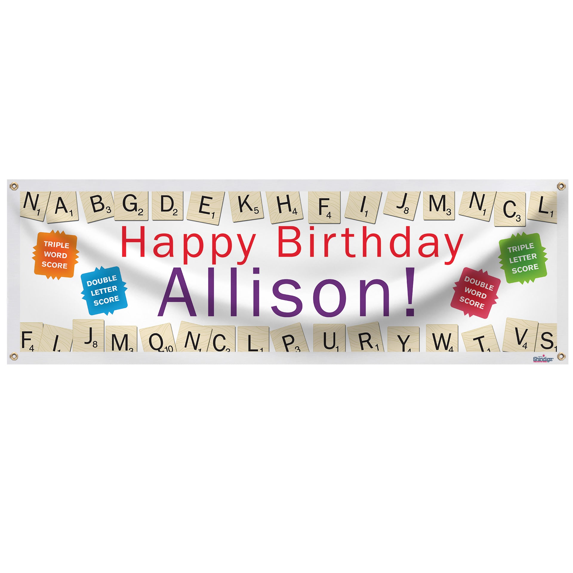 Scrabble Personalized Banner Stumps Party