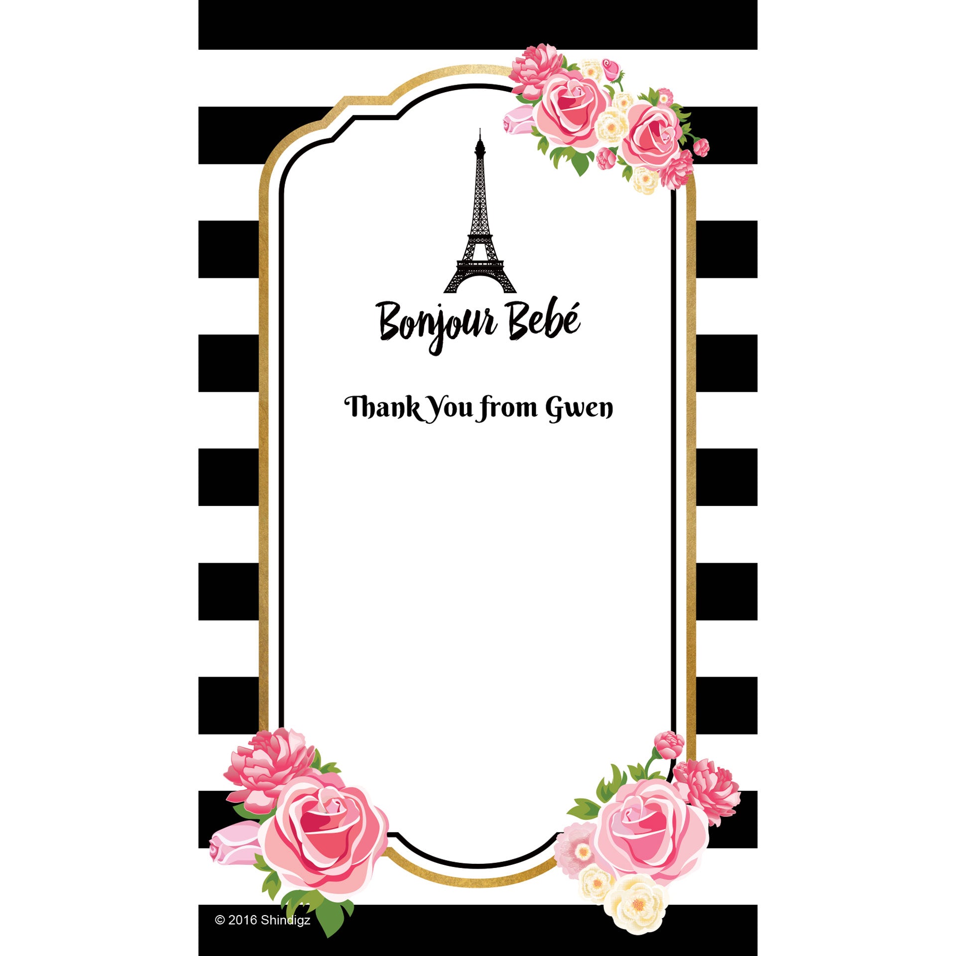 Bonjour Bebe Personalized Thank You Notes Stumps Party