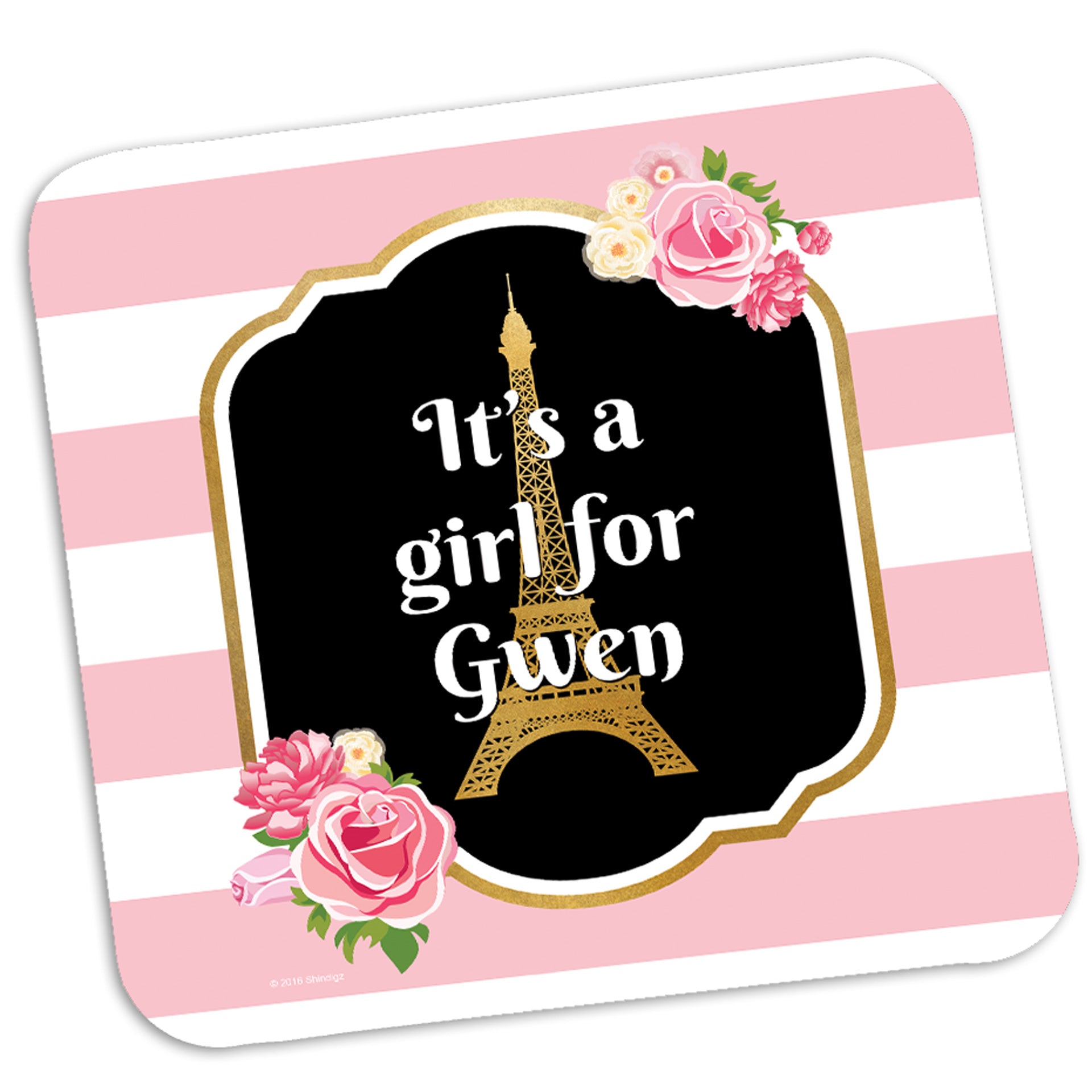 Bonjour Bebe Personalized Square Sticker Stumps Party