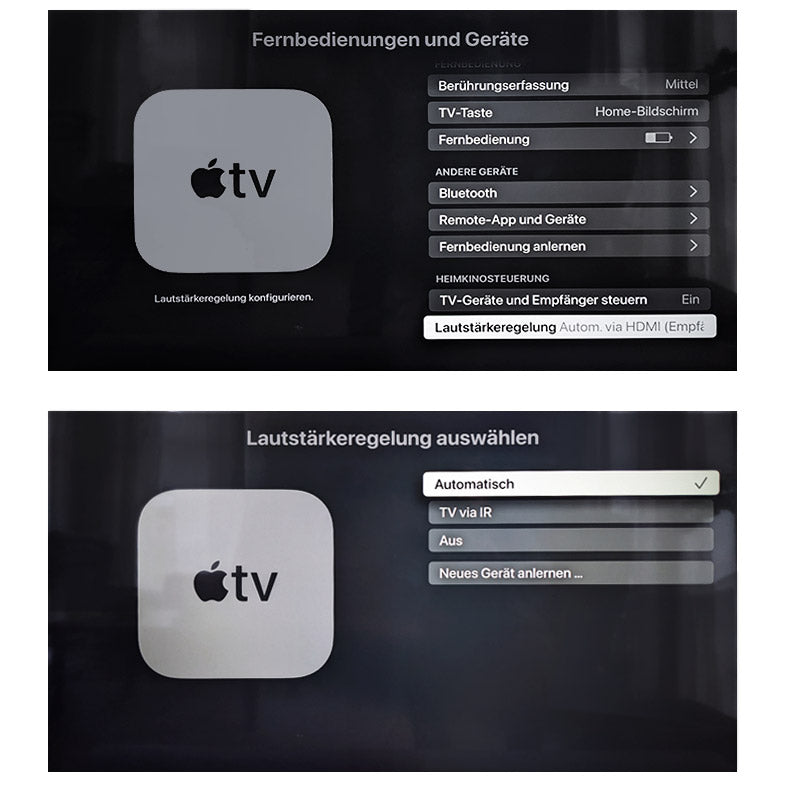apple tv menu home theater control