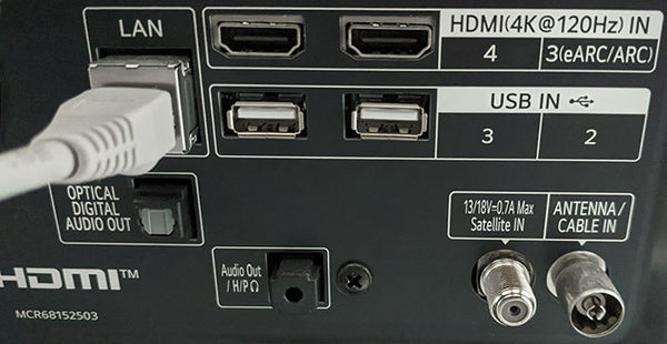 Connections on the TV: HDMI eARC /ARC and S/PDIF Toslink (Optical Digital Audio Out)