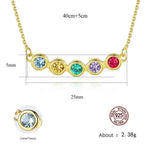 925 Sterling Silver Necklace Multi Color