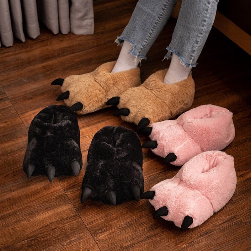 Fluffy Bear Paw Plush Slippers Limited Edition - Plumpy Plushies