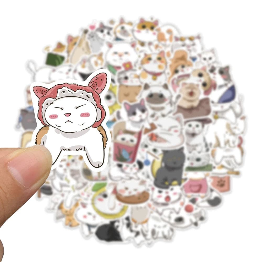 10/30/50pcs Adorable Kawaii Cat Stickers.