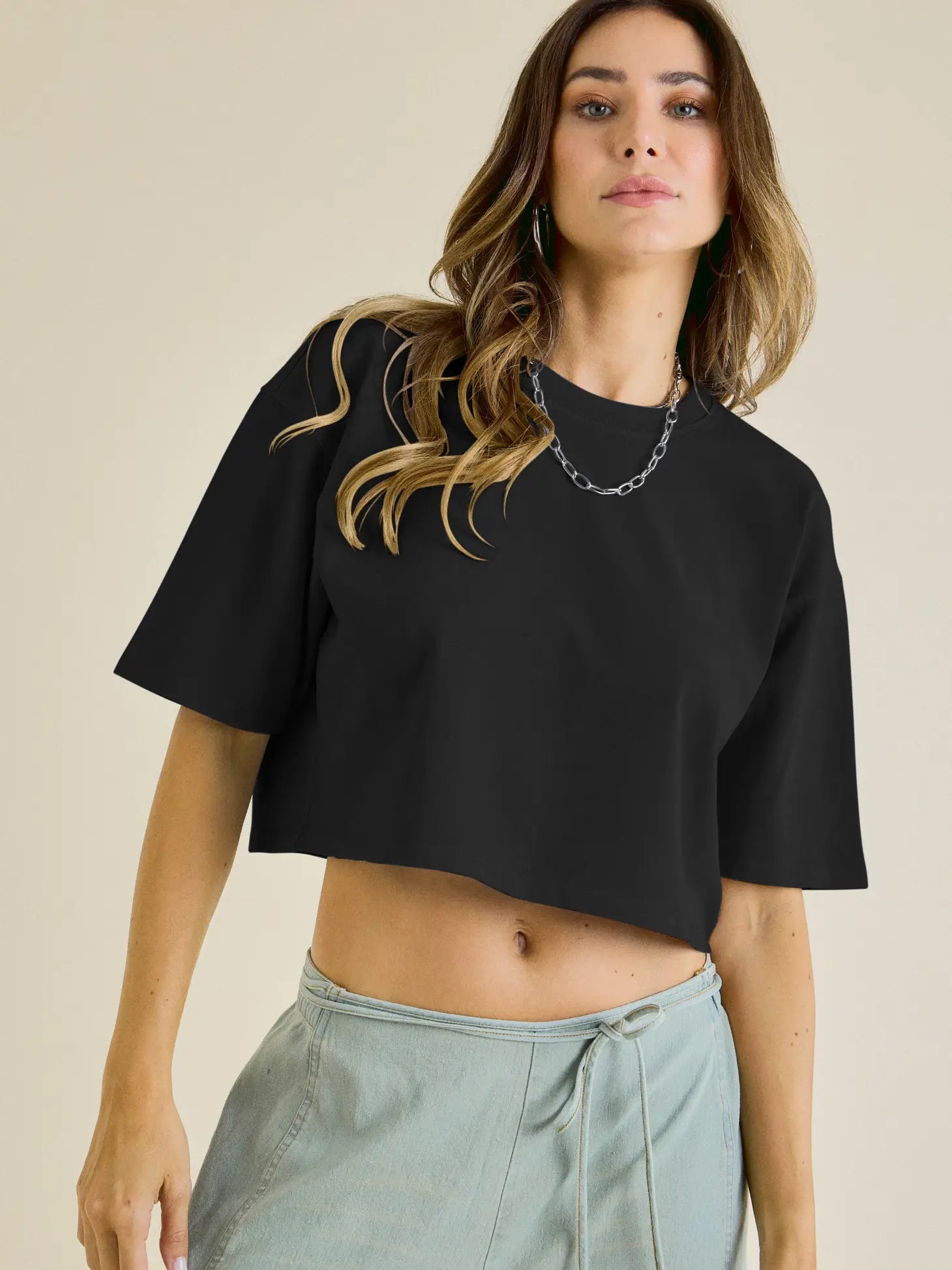 Ziva Crop Short Sleeve Top Black