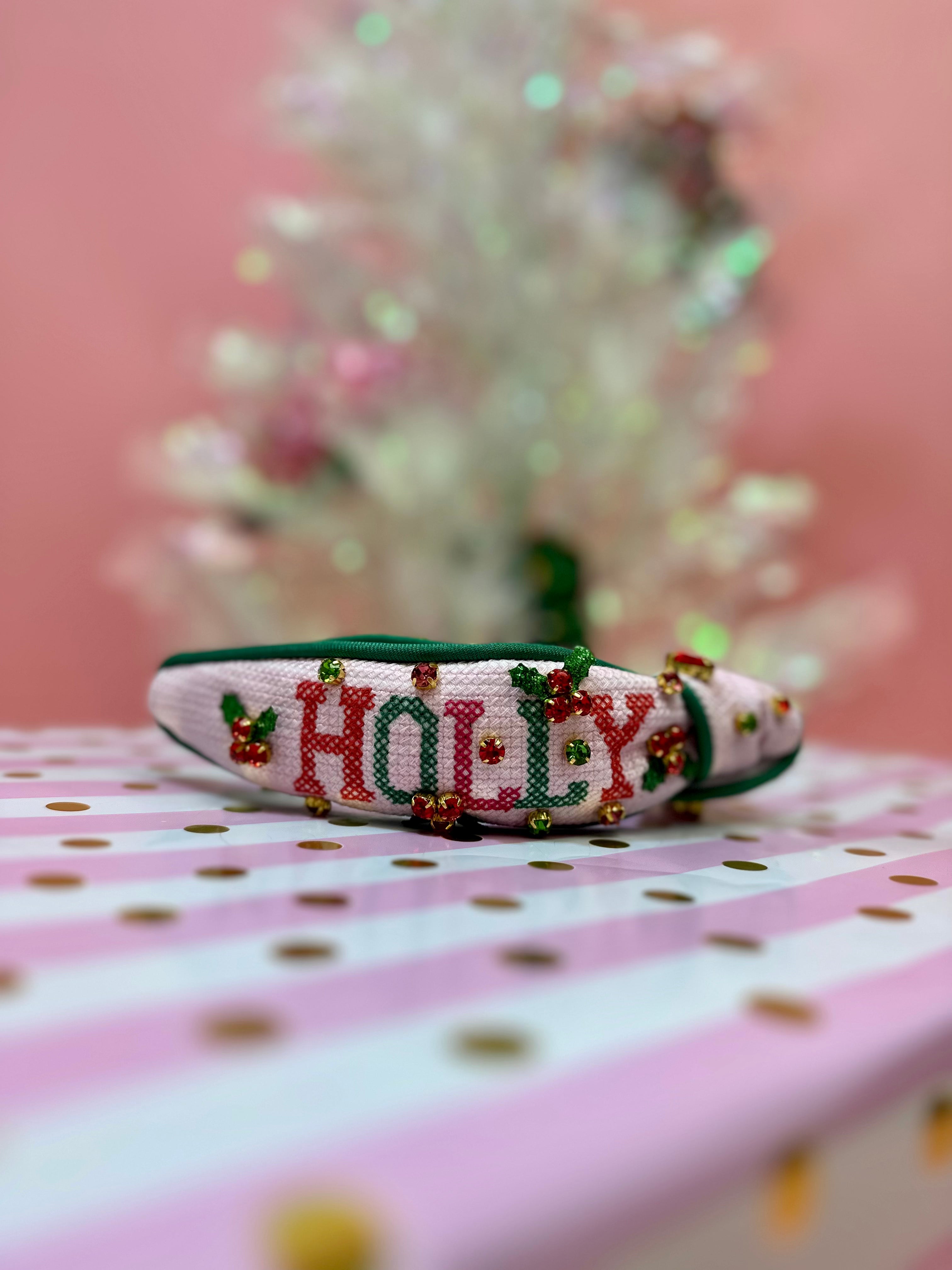 Christmas Pattern DIY Knotted Headband Kit - Nutcrackers on Pink