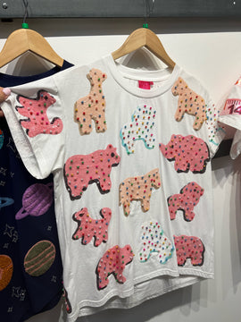 Animal Cracker Tee White Queen of Sparkles