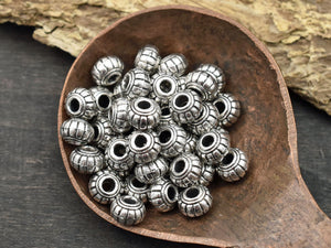 100* 4x7mm Antique Silver Saucer Rondelle Spacer Beads – The Bead