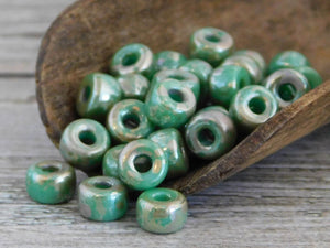 2* 14mm Antique Silver Hollow Round Beads