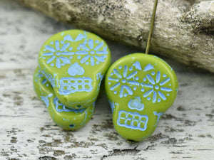4* 20x17mm Pink Washed Crystal Picasso Sugar Skull Beads – The Bead  Obsession