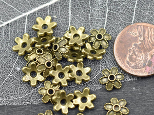 Gold Bead Caps - 6mm Bead Caps - Metal Bead Caps - Metal