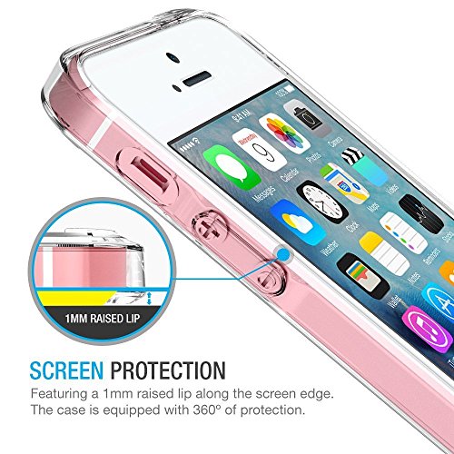ivoler Hülle Kompatibel für iPhone SE 2016 / iPhone 5S / iPhone 5, Premium Transparent Klare Tasche Schutzhülle Weiche TPU Silikon Gel Schutzhülle Case Cover