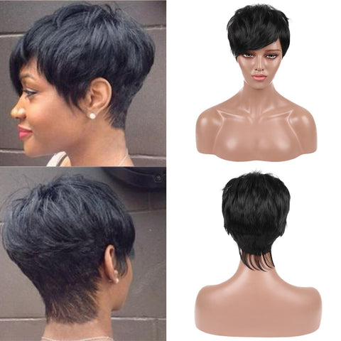 pixie cut short wig synthetic for black women