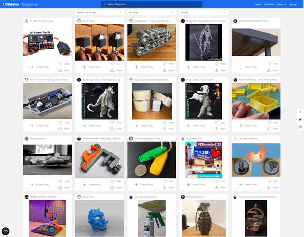 Thingiverse 3D Model Website